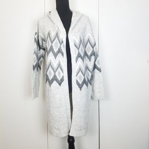 Verve am'i open front  long hooded cardigan